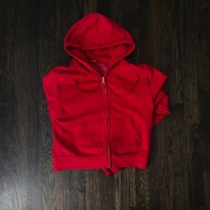 Basic red John Galt cropped sweatshirt